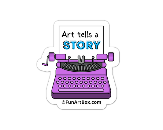 art tells a story sticker
